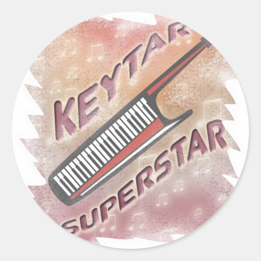 Sticker Rond Keytar Superstar (Devant)