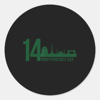 Sticker Rond Khan 14 août Fête de l'Indépendance Pakistan Patri