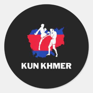 Sticker Rond Khun Khmer Cambodge Martial Arts Kick Boxing comba