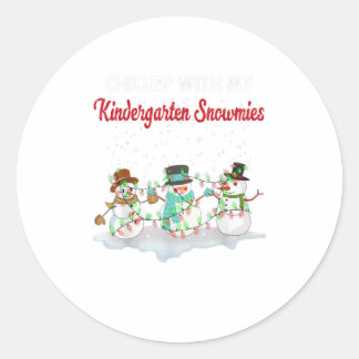 Sticker Rond Ki Chillin' Avec Mon Jardin D'Enfants Snowmie