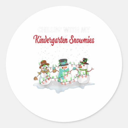 Sticker Rond Ki Chillin' Avec Mon Jardin D'Enfants Snowmie (Devant)