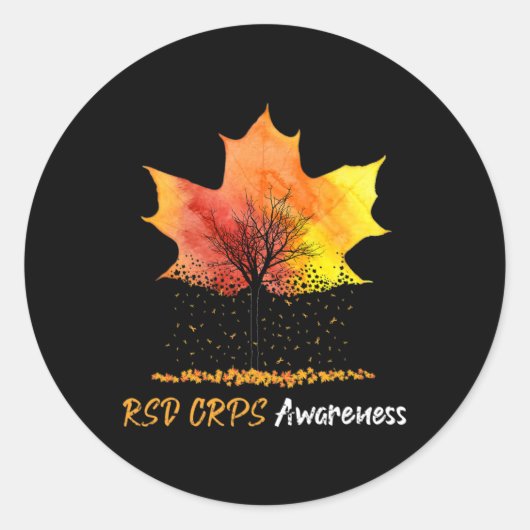 Sticker Rond Ki Maple Leaf RSD Costume de sensibilisation CRPS (Devant)
