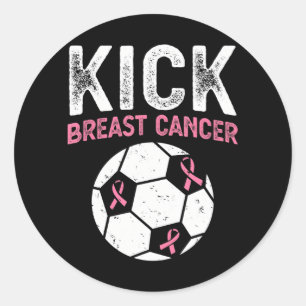 Sticker Rond Kick Breast Cancer Sensibilisation Football rose R