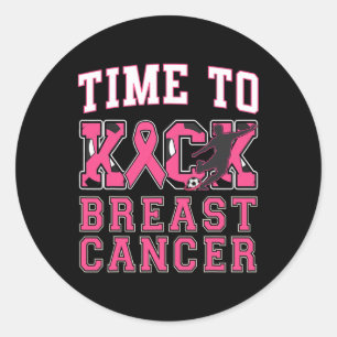 Sticker Rond Kick Cancer du Sein Sensibilisation Football Ruban