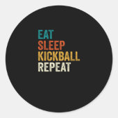 Sticker Rond Kickball Eat Sleep Kickball Repeat (Devant)