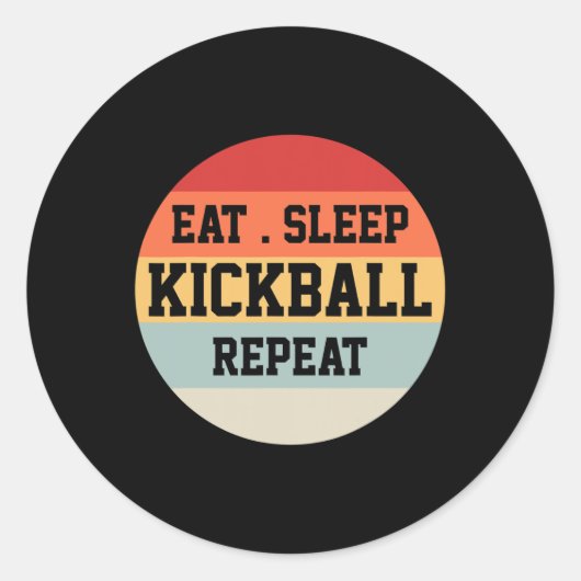 Sticker Rond Kickball Player Retro Funny Cadeau (Devant)