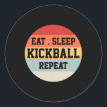 Sticker Rond Kickball Player Retro Funny Cadeau<br><div class="desc">Kickball Player Retro Funny Cadeau</div>