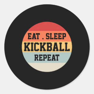 Sticker Rond Kickball Player Retro Funny Cadeau