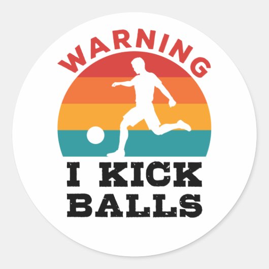 Sticker Rond Kickball Warning (Devant)