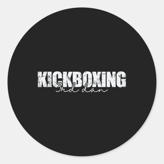 Sticker Rond Kickboxing 3rd Dan Martial Arts (Devant)