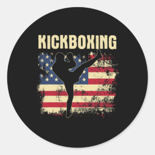 Sticker Rond Kickboxing - Entraîneur d'arts martiaux mixtes de