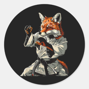 Sticker Rond Kickboxing Fox Arts Martiaux Karaté Jiu-Jitsu MMA