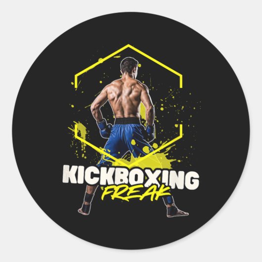 Sticker Rond Kickboxing Freak (Devant)