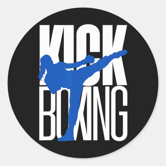 Sticker Rond Kickboxing Highkick (Devant)