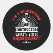 Sticker Rond Kickboxing Instructor Kickboxer Job Title  (Devant)