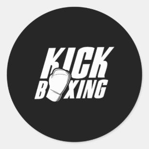 Sticker Rond Kickboxing Kickboxer Kickbox Boxe anglaise Arts ma