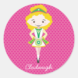 Sticker Rond KIDLETS :: Danseur irlandais blonde