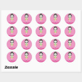Sticker Rond KIDLETS danseuse irlandaise dansant cheveux noirs  (Feuille)