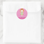 Sticker Rond KIDLETS danseuse irlandaise dansant les cheveux ro (Sac)