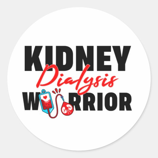Sticker Rond Kidney Dialysis Warrior Kidney Recipient (Devant)