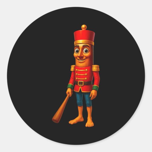 Sticker Rond Kids Christmas Pajama Tung Sahur Nutcracker Brainr (Devant)