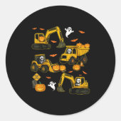 Sticker Rond Kids Halloween Construction Trucks Costume Toddler (Devant)