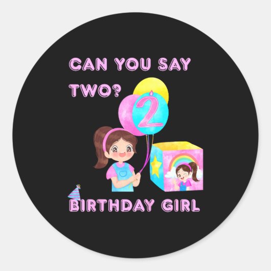 Sticker Rond Kids Happy Birthday  (Devant)