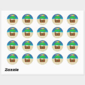 Sticker Rond Kids Hawaiian Luau Party (Feuille)