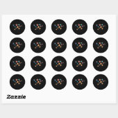Sticker Rond Kids Solar System Planets Knowledge Outer Space (Feuille)