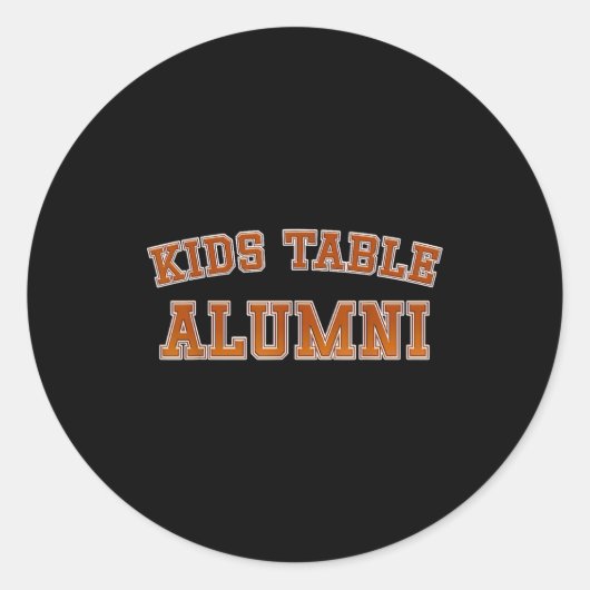 Sticker Rond Kids Table Alumni Thanksgiving Fun Family Gatherin (Devant)