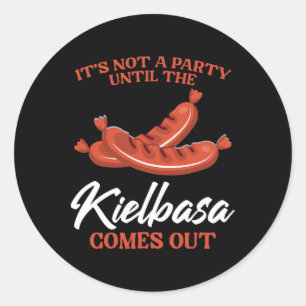 Sticker Rond Kielbasa Pologne Viande Saucisson Nourriture Lover