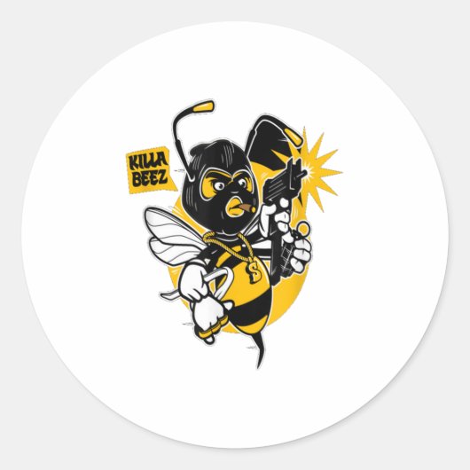 Sticker Rond Killer Bee TShirt (Devant)