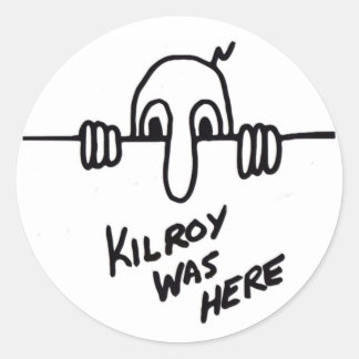 Sticker Rond Kilroy était ici