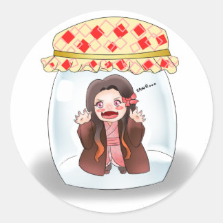Sticker Rond Kimetsu no Yaiba (autocollant Nezuko chibi)