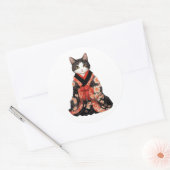 Sticker Rond Kimono Cat (Enveloppe)