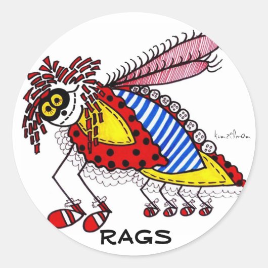 STICKER ROND KINDA' COMME UN BROUILLON DE RAGS (Devant)