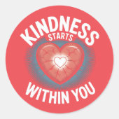 Sticker Rond Kindness & Healing – Inspirational (Devant)