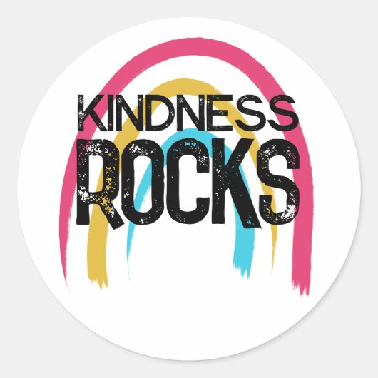 Sticker Rond Kindness Rocks Rainbow (Devant)