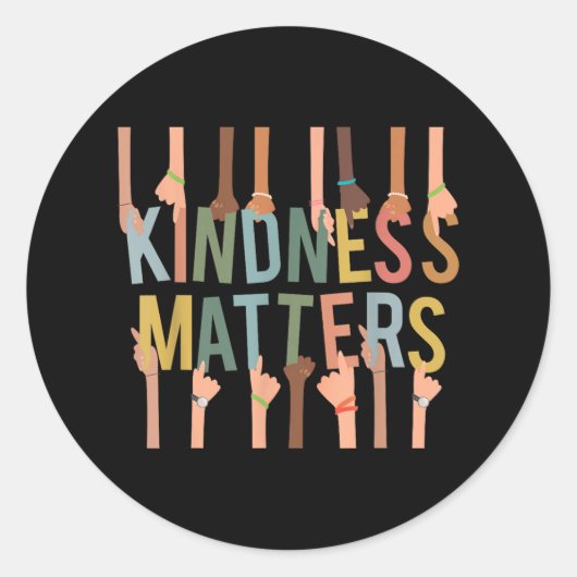 Sticker Rond Kindness S Anti-intimidation Diversité Inclusion (Devant)