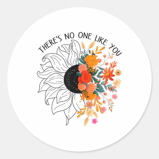 Sticker Rond Kindness Sunflower Be Kind Self Care Santé mentale (Devant)