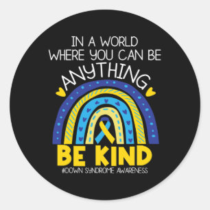 Sticker Rond Kindy - Sensibilisation au syndrome du bas Bleu Ja
