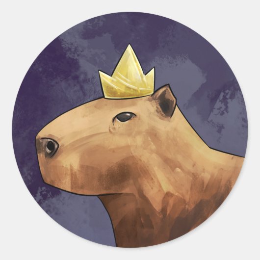 Sticker Rond King Capybara (Devant)