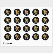 Sticker Rond King Of Burger Dab Dancing Funny Hamburger (Feuille)