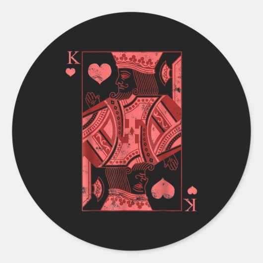 Sticker Rond King Of Hearts Valentines Day Cool V-day Couple Ma (Devant)