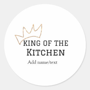 Sticker Rond King of the cuisine chef cuisine ajouter nom couro