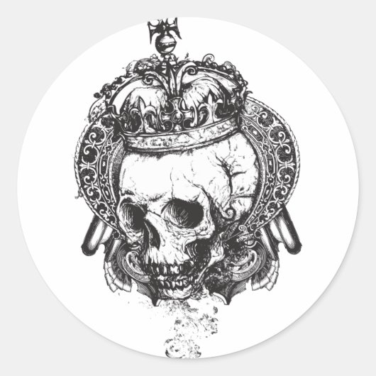 Sticker Rond King Skull (Devant)
