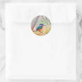 Sticker Rond Kingfisher Perché sur la branche (Sac)