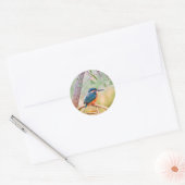 Sticker Rond Kingfisher Perché sur la branche (Enveloppe)