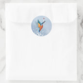 Sticker Rond Kingfisher qui sort de l'eau (Sac)