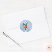 Sticker Rond Kingfisher qui sort de l'eau (Enveloppe)